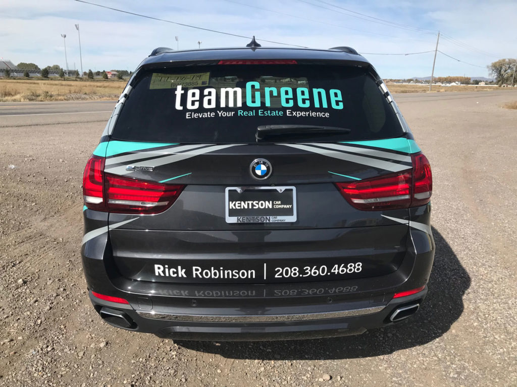 Team Greene BMW partial wrap rear